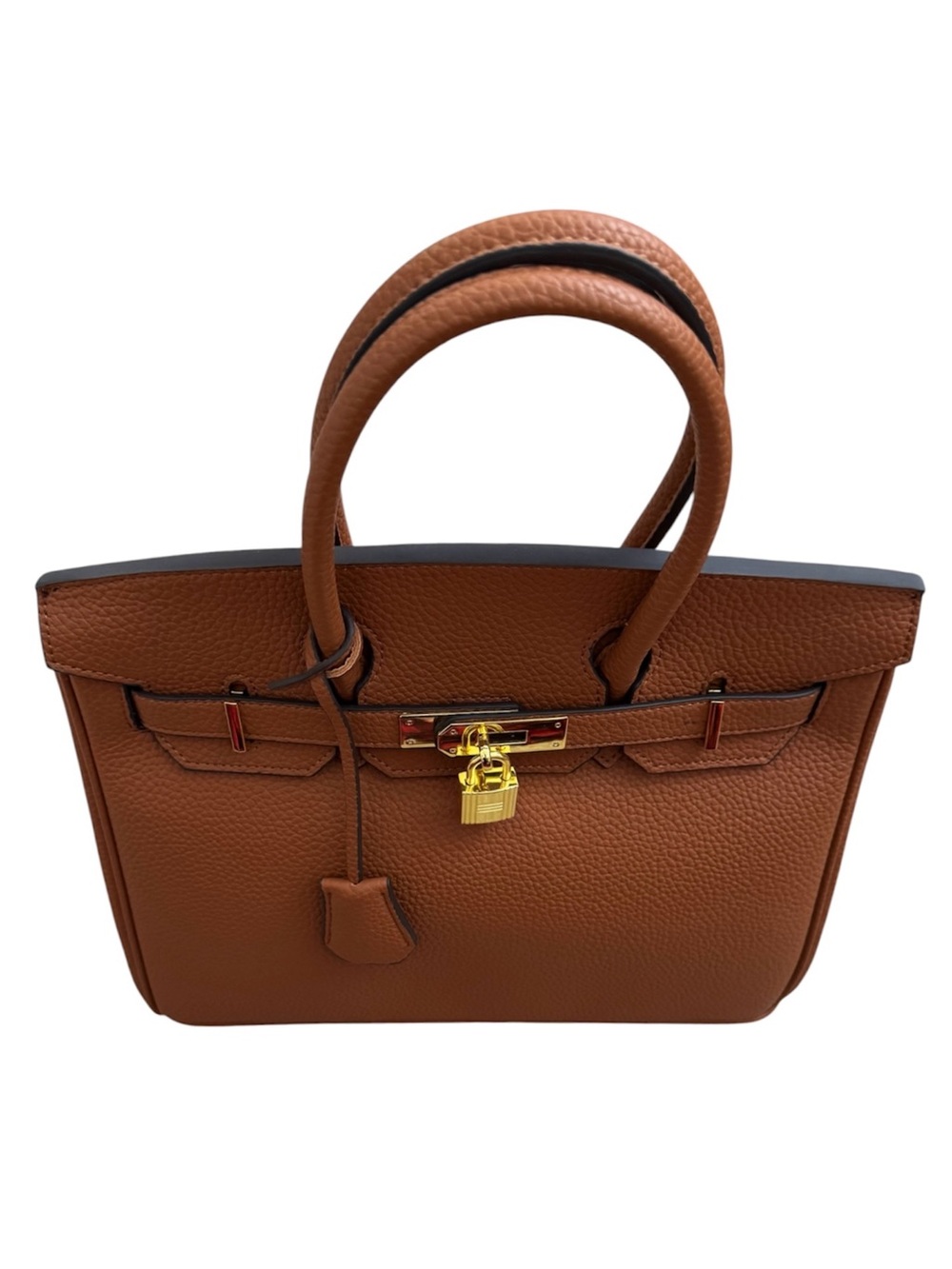 Brown Turn Lock Leather Bag